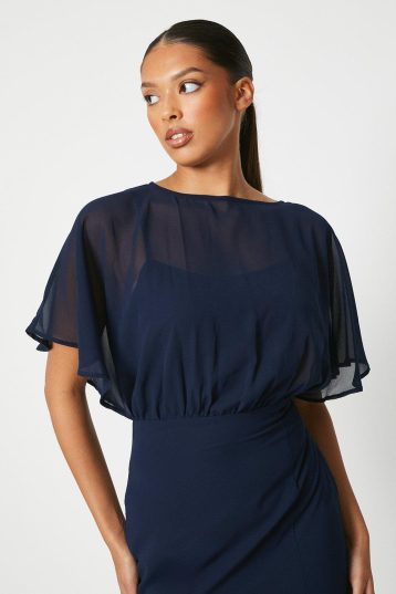 DEBUT LONDON Debut London Split Bridesmaids Dress Navy