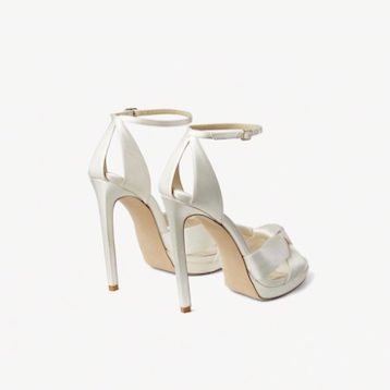 Jimmy Choo Rosie 120 Ivory Satin Platform Sandals