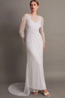 Monsoon Alexa beaded bridal dress ivory