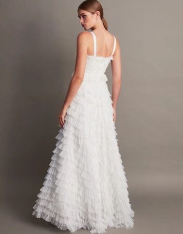 Monsoon Ellen frill maxi bridal dress ivory