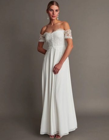 Monsoon Maddie off-shoulder bridal dress ivory