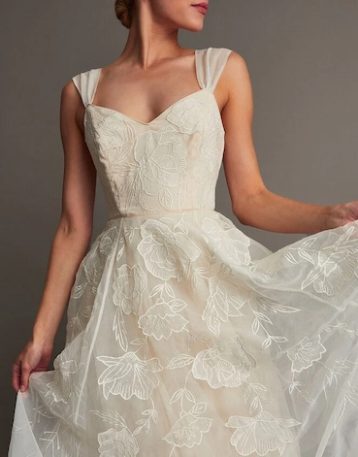 Monsoon Rose organza bridal dress ivory