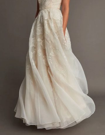 Monsoon Rose organza bridal dress ivory