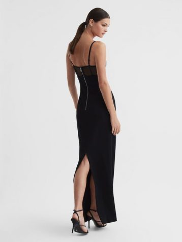 Reiss Hartley Rachel Gilbert Embellished Corset Maxi Dress Black