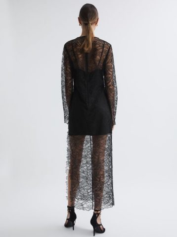 Reiss Priscilla Anna Quan Lace Maxi Dress Black