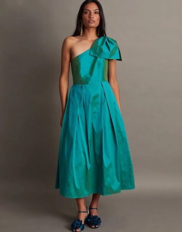 Monsoon Bliss one-shoulder bridesmaid dress green