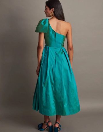 Monsoon Bliss one-shoulder bridesmaid dress green