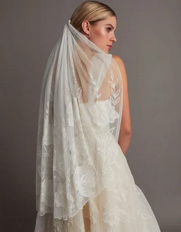 Monsoon Floral embroidered bridal veil