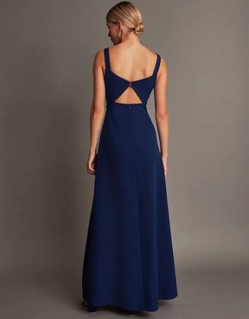 Monsoon Molly twist maxi bridesmaid dress blue