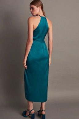 Green Halterneck Sequin Maxi Dress with Detachable Skirt - Sale from Yumi UK