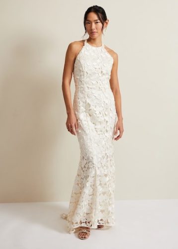 Phase Eight Olivia Bridal Lace Maxi Dress Ivory