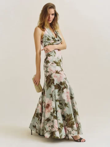 Reformation Ezria Floral Maxi Dress Fauna Blush Multi