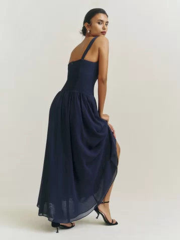 Reformation Kallie Maxi Dress Navy Blue