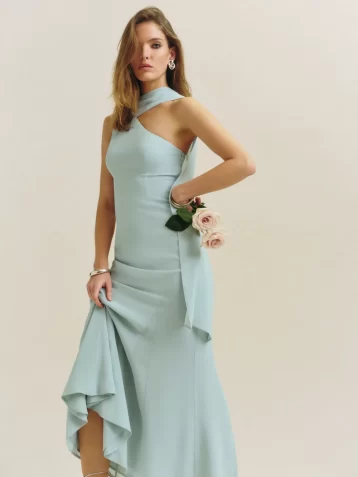 Reformation Rosalynn Maxi Dress, Aquamarine