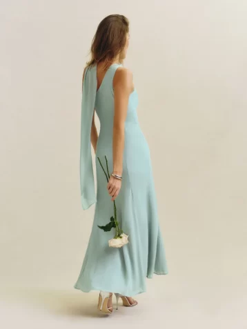 Reformation Rosalynn Maxi Dress, Aquamarine