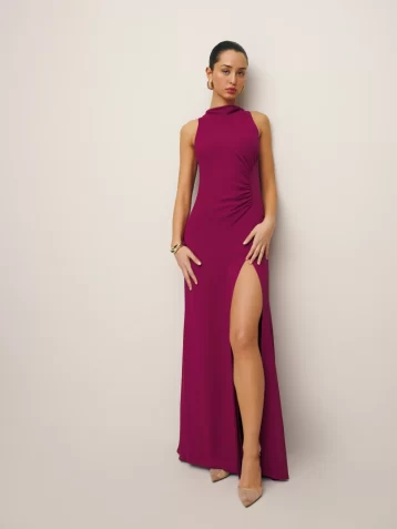 Reformation Senna Maxi Dress Beet Dark Pink