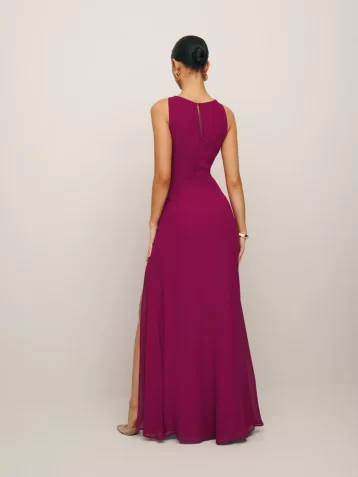 Reformation Senna Maxi Dress Beet Dark Pink