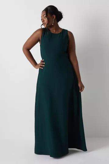 Coast Plus Size Cowl Back Bridesmaids Maxi Dress Green