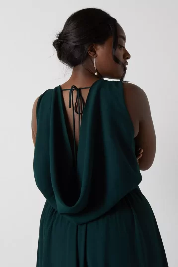 Coast Plus Size Cowl Back Bridesmaids Maxi Dress Green