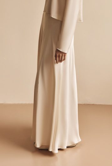 Ghost Colette Satin Maxi Skirt Ivory