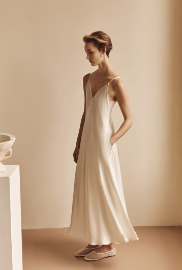 Ghost Florrie Satin Maxi Slip Wedding Dress Ivory