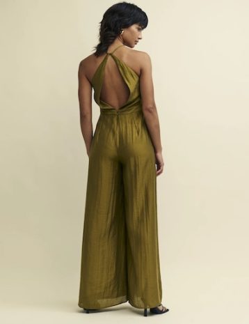 Nobody's Child Olive Green Halter Neck Tess Jumpsuit