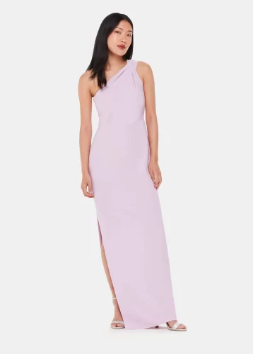 Whistles Bethan One Shoulder Maxi Bridesmaid Dress Lilac