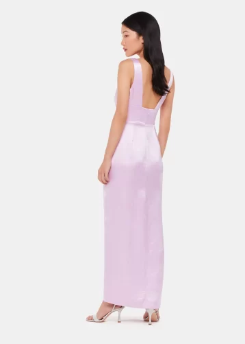 Whistles Charlotte Satin Maxi Bridesmaid Dress Lilac