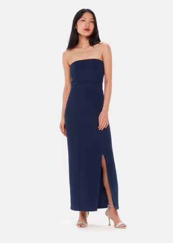 Whistles Gemma Strapless Maxi Dress Navy Blue