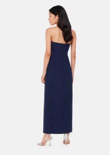 Whistles Gemma Strapless Maxi Dress Navy Blue