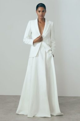 Reiss Louisa Atelier Tie Back Bridal Skirt Ivory