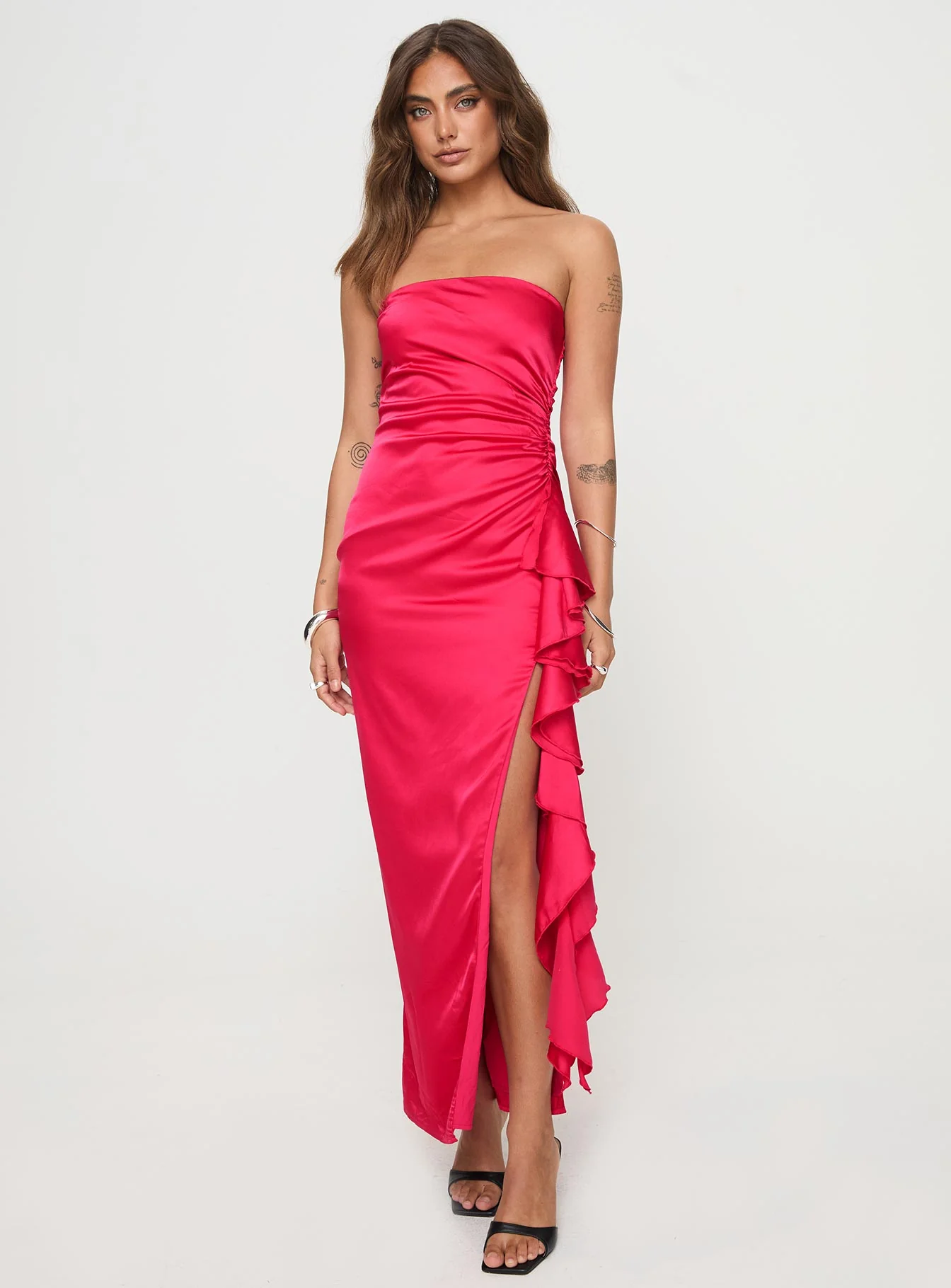 CALLITA STRAPLESS MAXI DRESS RED