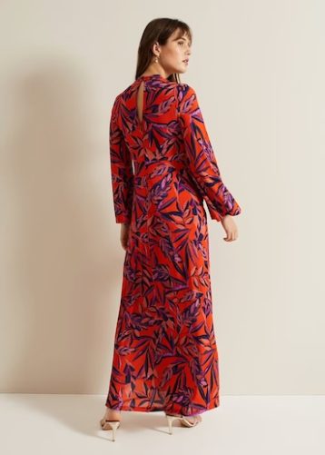 Phase Eight Briella Print Jersey Maxi Dress Red Multi