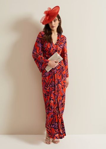 Phase Eight Briella Print Jersey Maxi Dress Red Multi