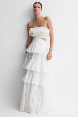 Reiss Ascot Gown Acler Strapless Tiered Maxi Dress Ivory