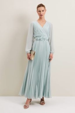 Phase Eight Alecia Pleated Maxi Bridesmaid Dress Peppermint Green