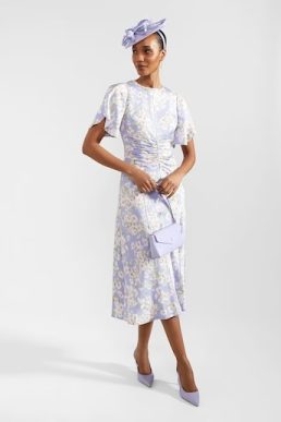 Hobbs Vita Floral Midi Dress Blue Multi