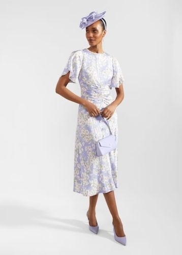 Hobbs Vita Floral Midi Dress Blue Multi