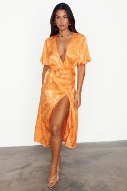 Never Fully Dressed Apricot Palm Vienna Dress