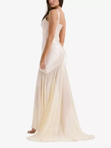 HOUSE OF CB Vittoria Champagane Chiffon Floor Length Gown