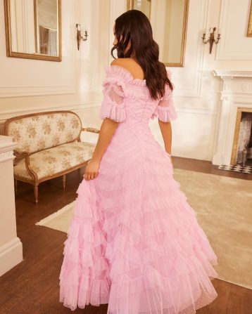 Lana Off-Shoulder Gown pink