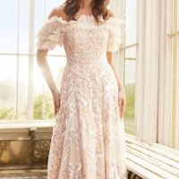 Needle & Thread Ribbon Heart Off-Shoulder Ankle Gown