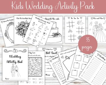 Kids Wedding Activity Pack, Kids Wedding Games, Wedding