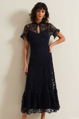 Phase Eight Lula Lace Dress Navy Blue