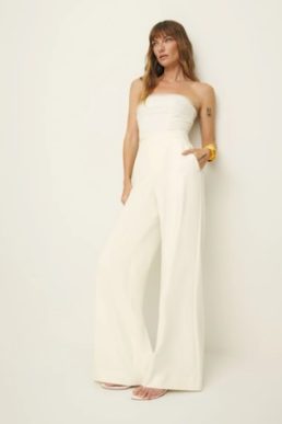 Reformation Auggie Wide Leg Pant Ivory