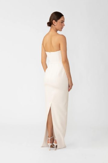 Sau Lee EVELYN STRAPLESS DRESS Cloqué maxi dress