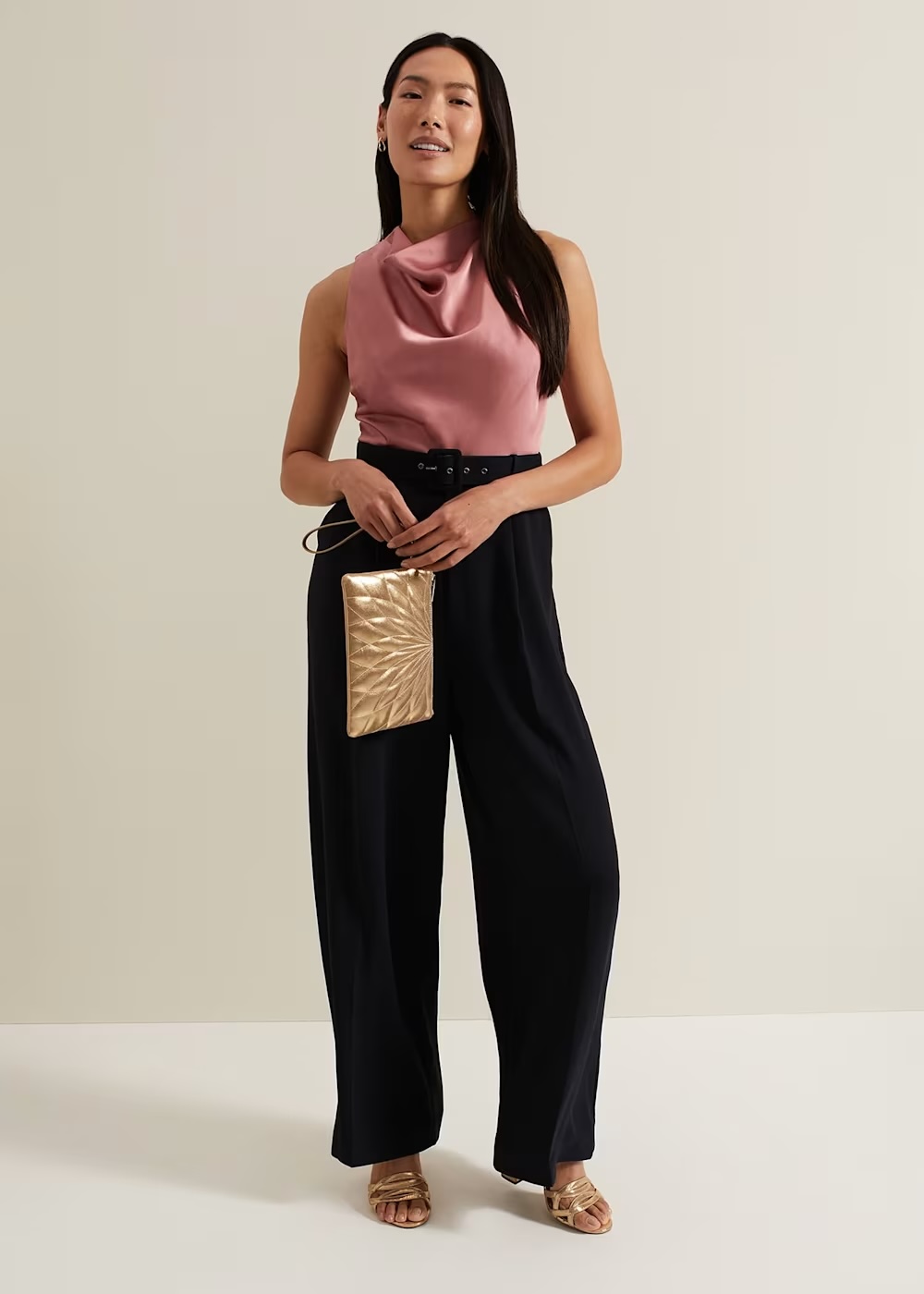 Sabina Satin Wide Leg Jumpsuit £169