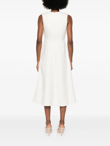 Self-Portrait tinsel bouclé midi dress Ivory