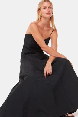 Whistles Laverne Taffeta Maxi Dress Black