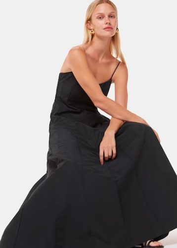 Whistles Laverne Taffeta Maxi Dress Black